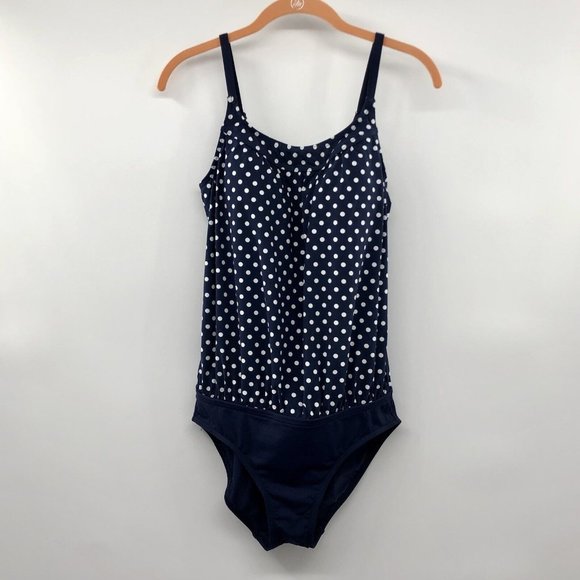 Lands' End Other - Lands End Maternity Swim Suit Womens 6 Used Navy Polka Dot One Piece
